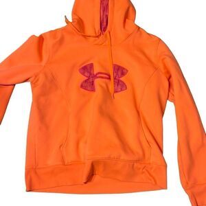 Under Armour, cold gear, hoodie, orange with hank size